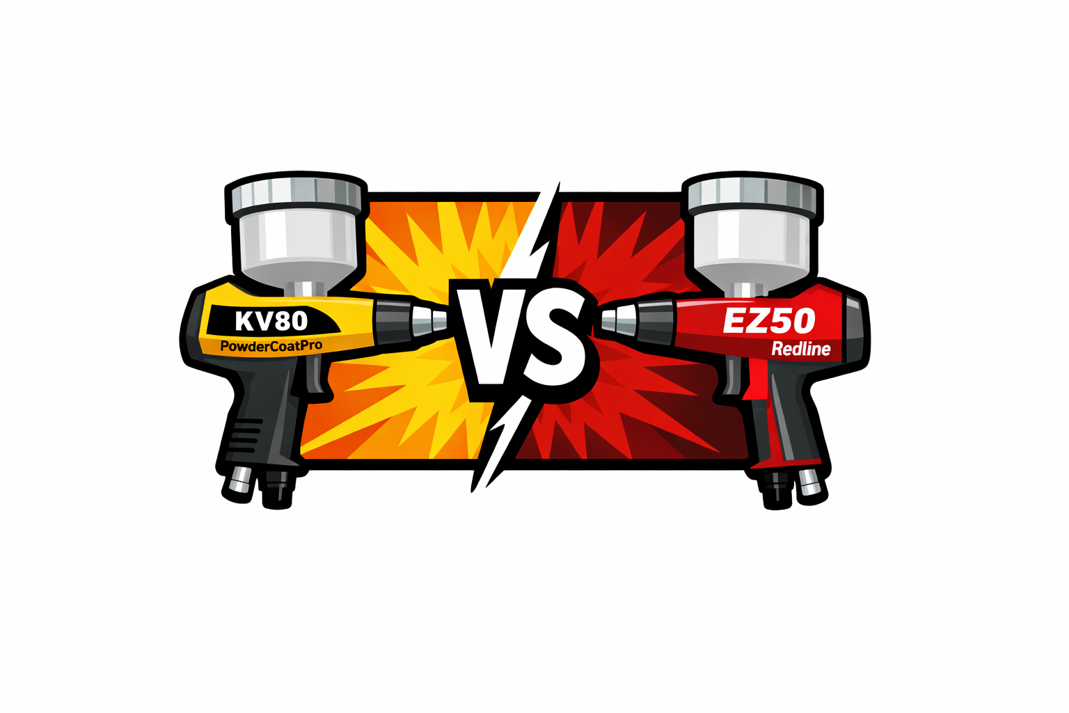 KV80 vs Redline EZ50 Powder Coating Gun Comparison